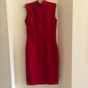 Shanghai Tang Mandarin Collar Silk Dress